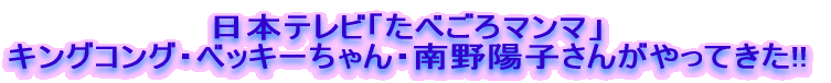 NTV�u���ׂ���}���}�v�L���O�R���O�E�x�b�L�[�����E���z�q���񂪂���Ă���!! 